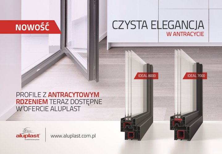 Aluplast rozszerza swoją ofertę o profile z PVC z antracytowym rdzeniem