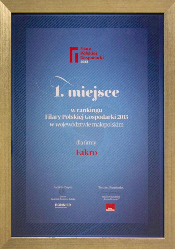 FAKRO laureatem rankingu „Filary Polskiej Gospodarki 2014”