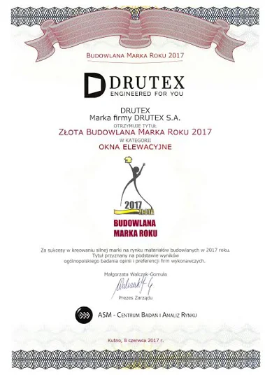 Drutex w gronie najlepszych firm budowlanych w Polsce