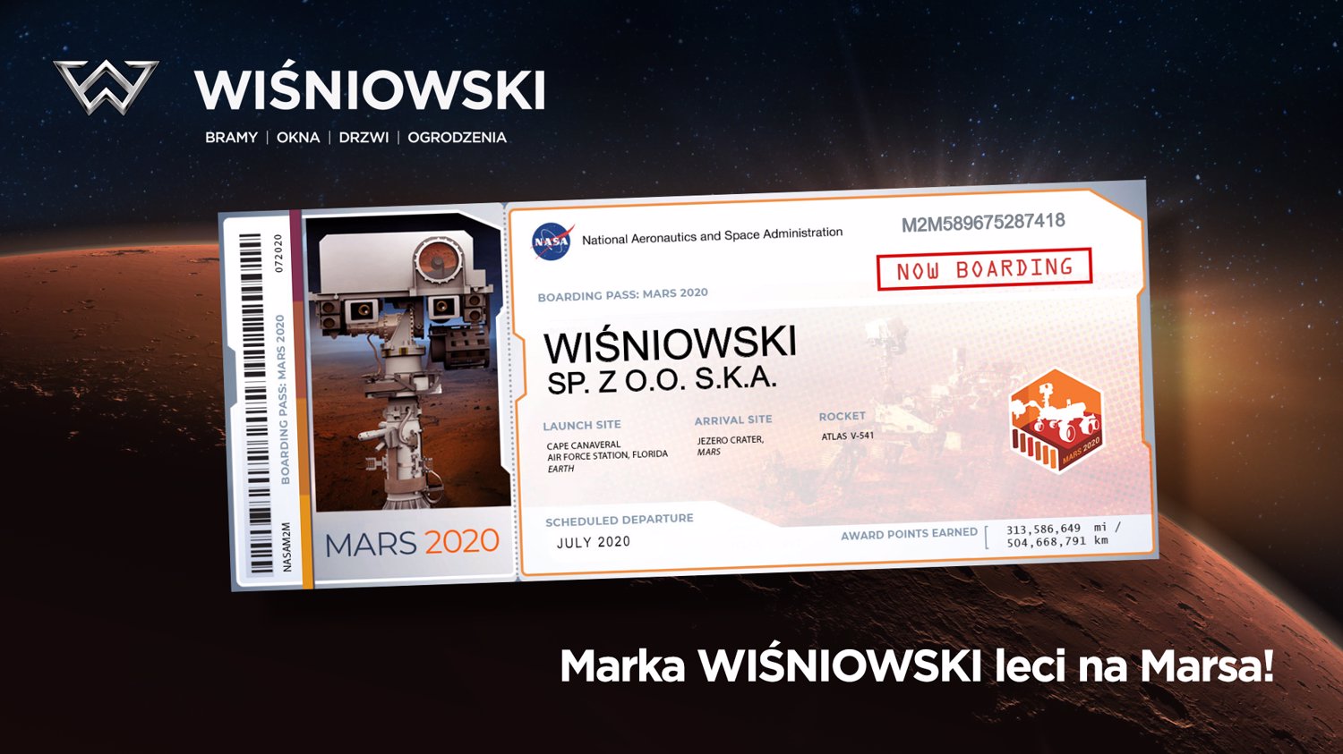 Marka WIŚNIOWSKI leci na Marsa